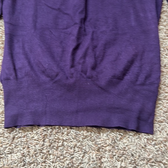 Apt. 9 Faux Button Eggplant Fitted Sweater - Picture 3 of 6